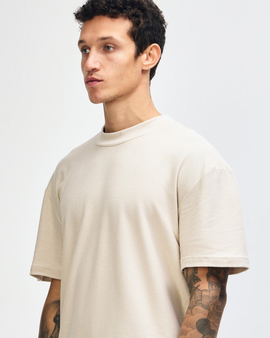 American Apparel Pique Unisex Mockneck T-shirt (1PQ)