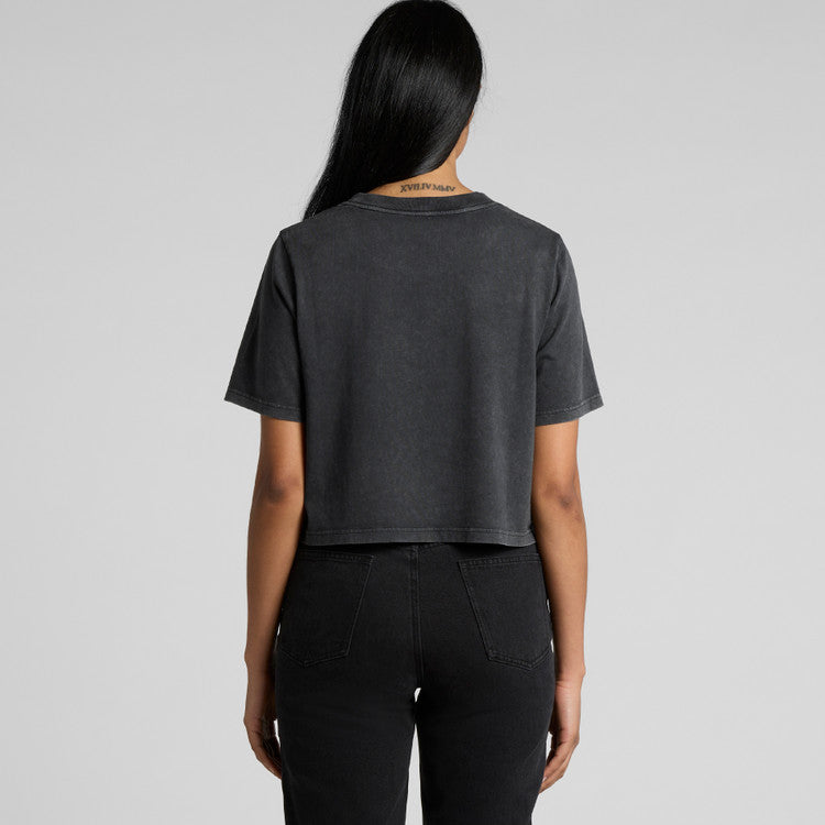 Ascolour Wo's Stone Wash Heavy Crop Tee-(4086)
