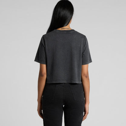 Ascolour Wo's Stone Wash Heavy Crop Tee-(4086)