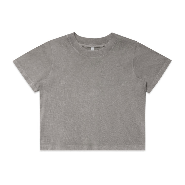 Ascolour Wo's Stone Wash Heavy Crop Tee-(4086)
