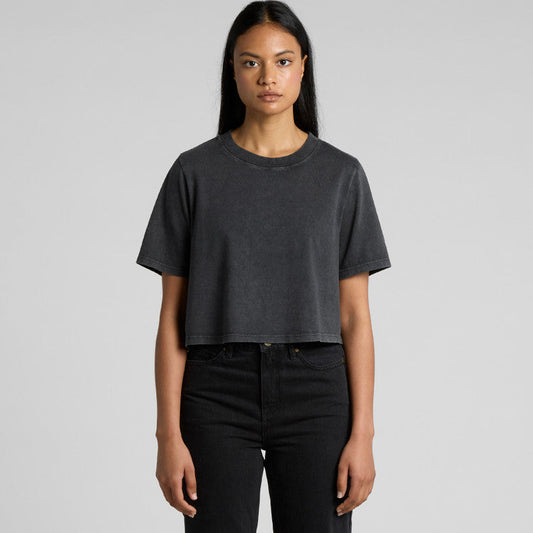 Ascolour Wo's Stone Wash Heavy Crop Tee-(4086)
